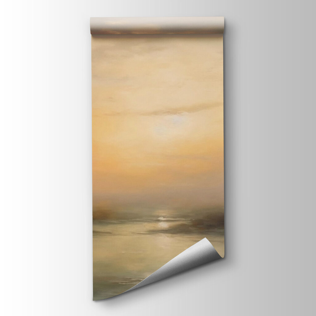 Water with a sunset in the background Water with a sunset in the background