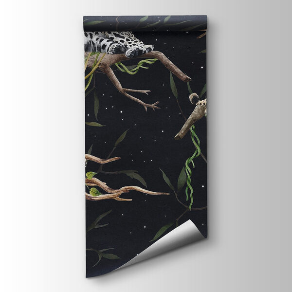 Group of leopards lying on branches Group of leopards lying on branches