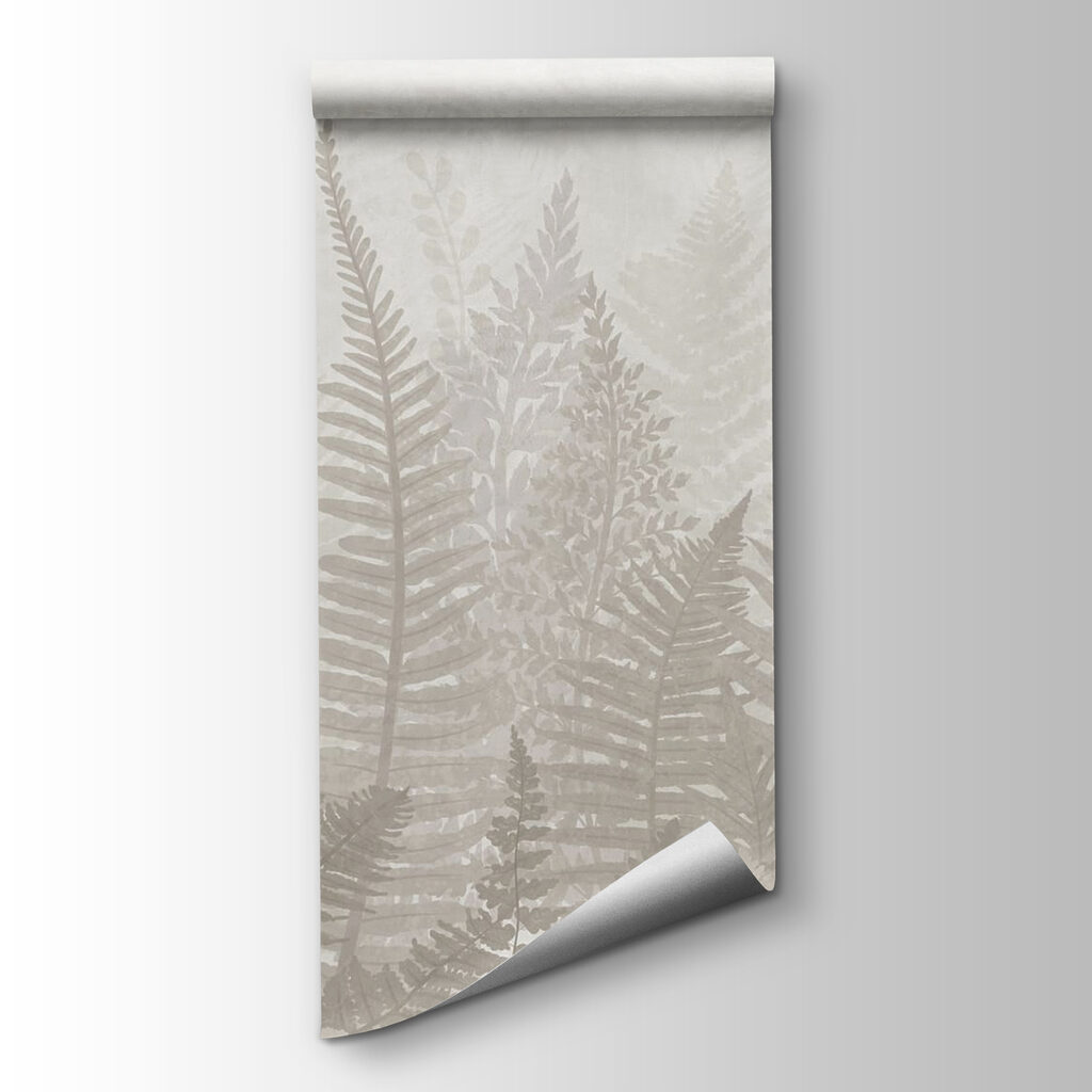 Fern leaves in a row