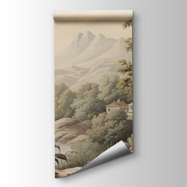 Landscape with trees and flowers Landscape with trees and flowers