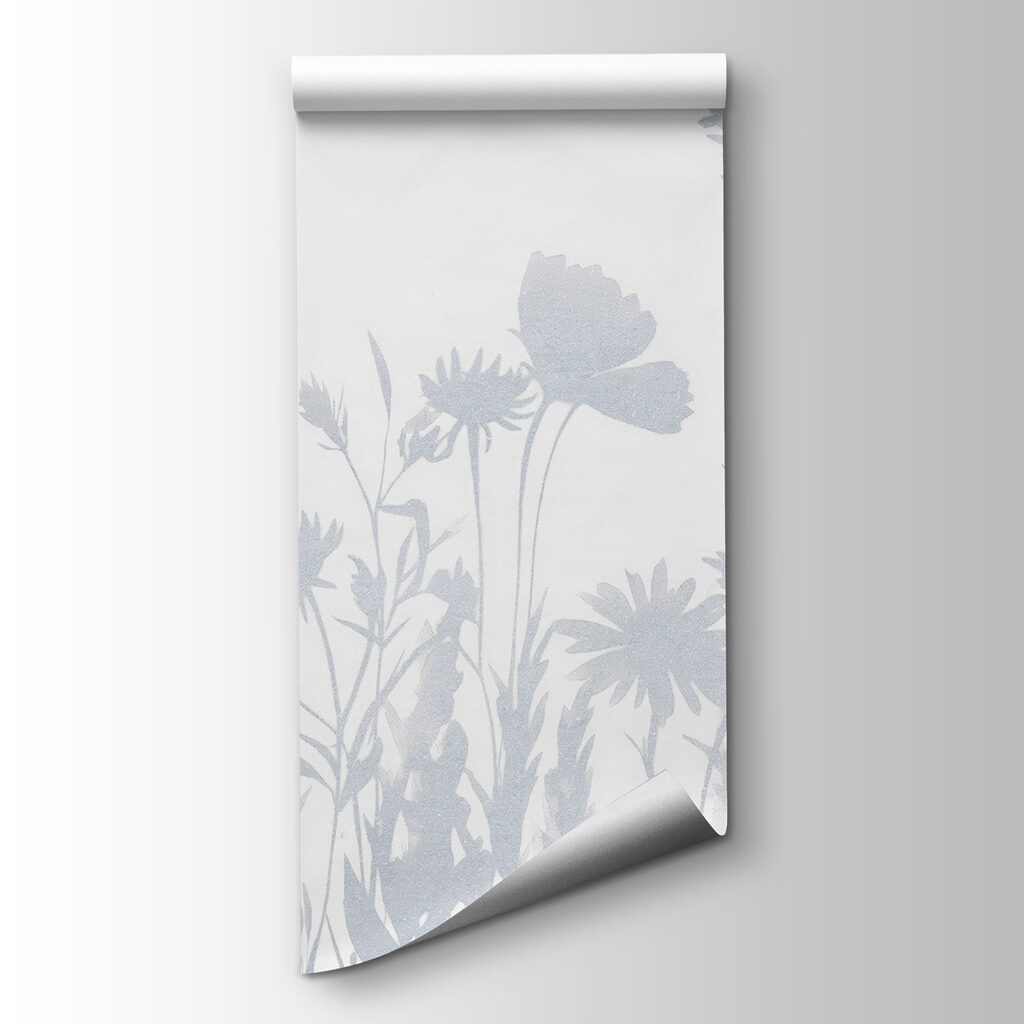 White flower silhouettes