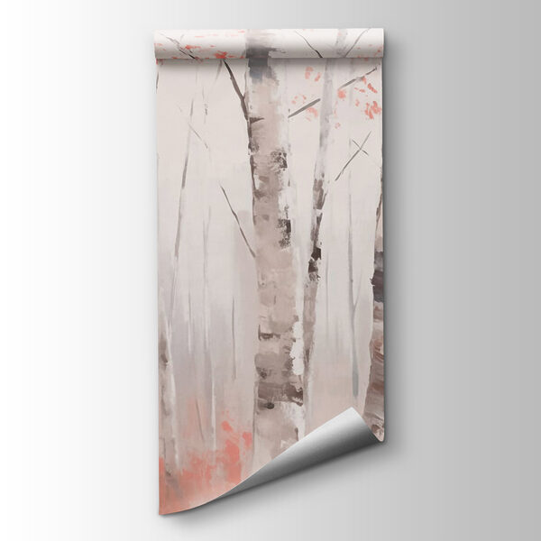 Painting of trees with pink leaves Painting of trees with pink leaves