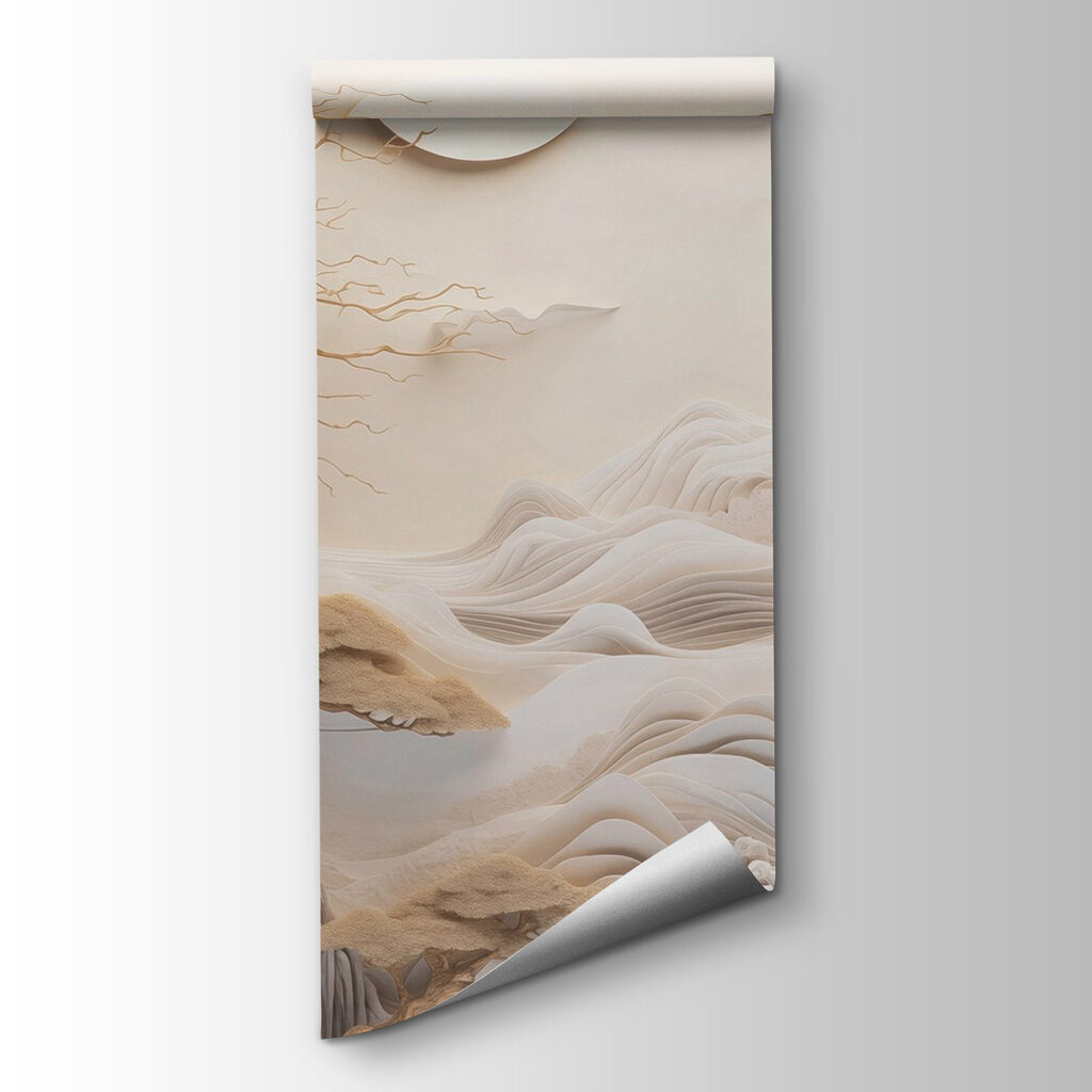 Tree and mountains with clouds and sun Tree and mountains with clouds and sun