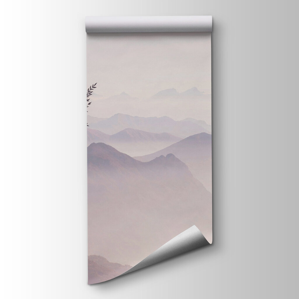 A landscape with mountains and trees