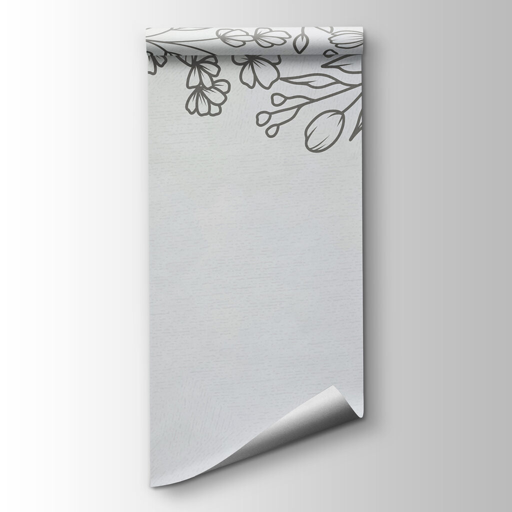 A white background with black and white flowers A white background with black and white flowers