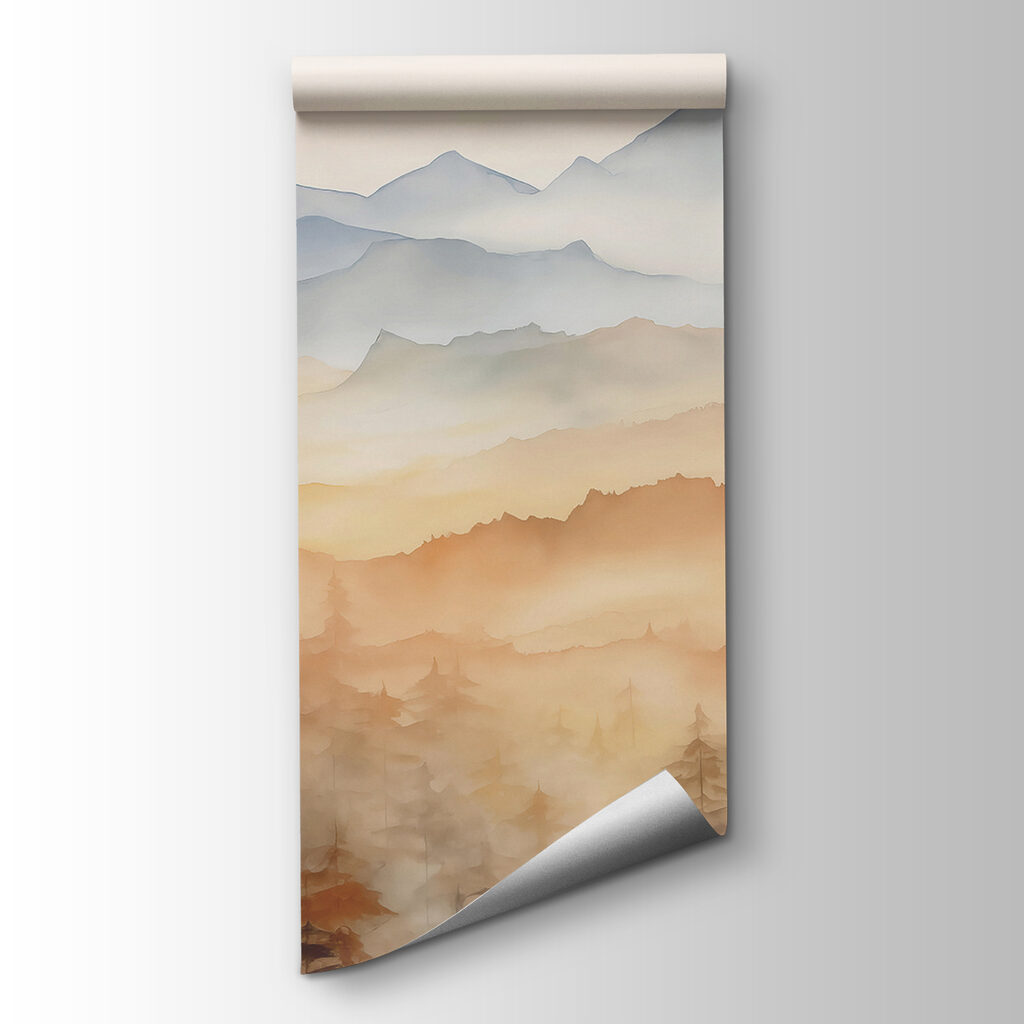 Landscape of mountains and trees