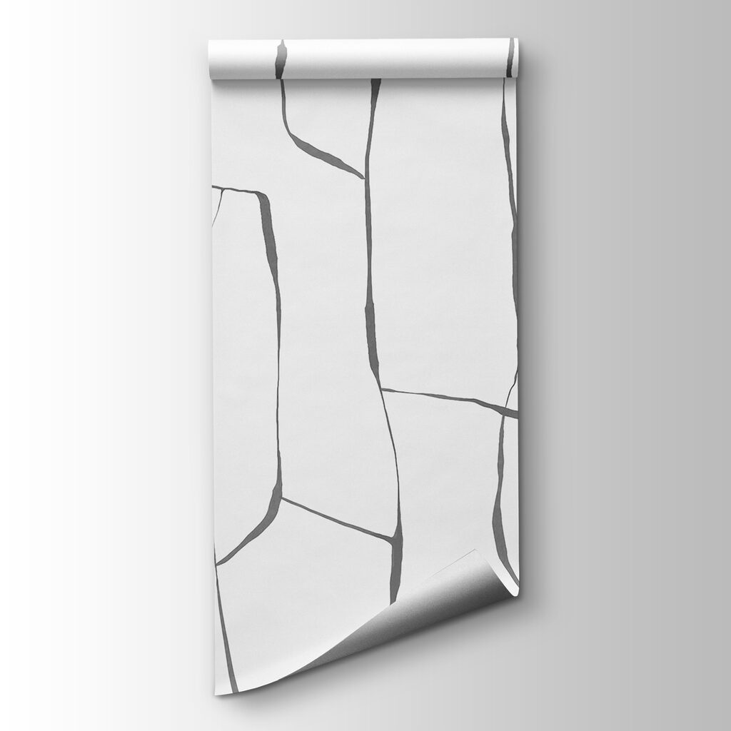 White surface with black lines