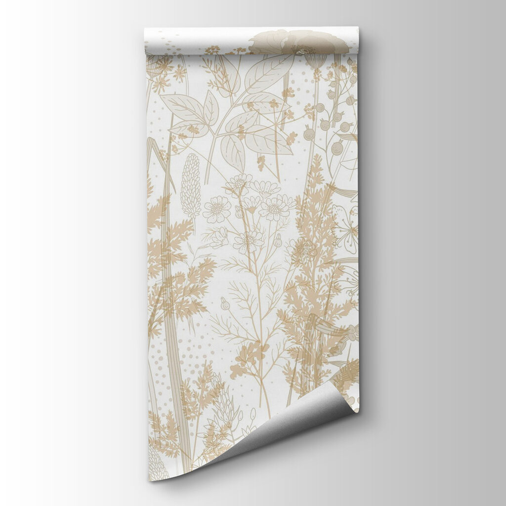 Delicate floral patterns in earthy tones