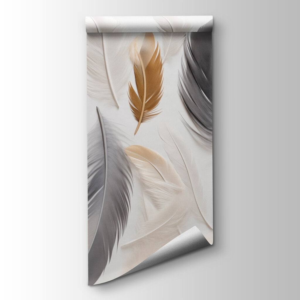 Group of feathers on a white surface