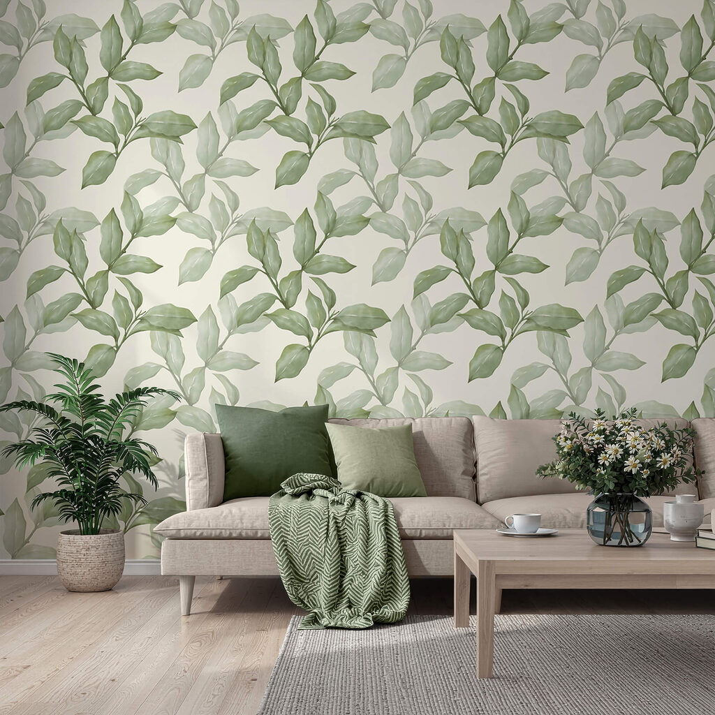 Patrón de hojas sobre fondo blanco