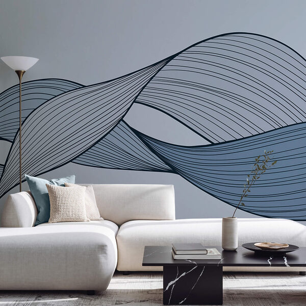 Líneas onduladas azules y negras Líneas onduladas azules y negras