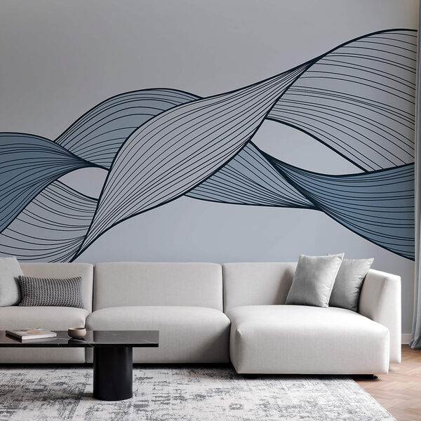 Líneas onduladas azules y negras Líneas onduladas azules y negras