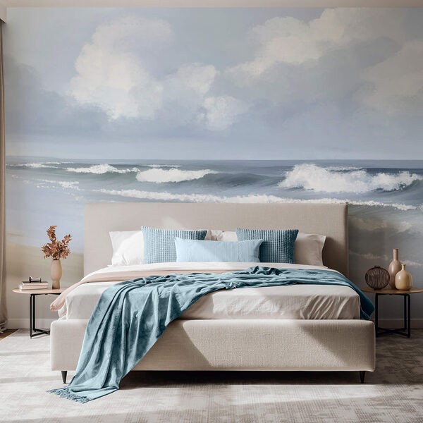 Playa con olas rompiendo en la orilla Playa con olas rompiendo en la orilla