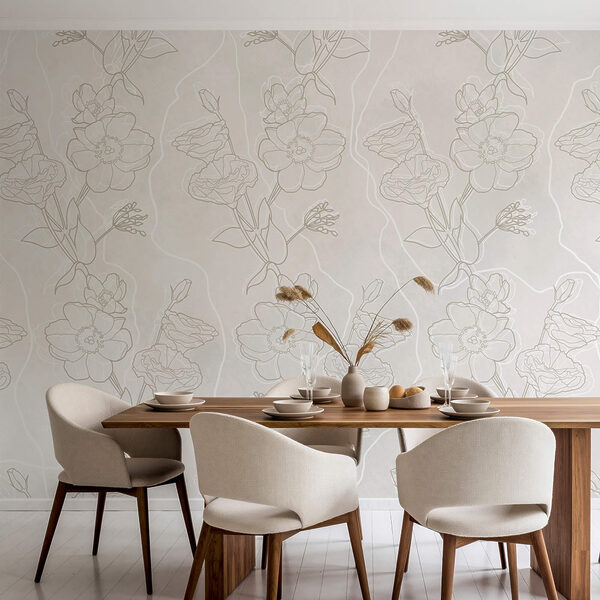 Estampado floral blanco y marrón Estampado floral blanco y marrón