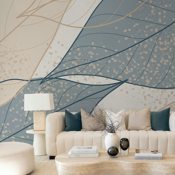 Los suaves tonos de los motivos de hojas se entrelazan Los suaves tonos de los motivos de hojas se entrelazan