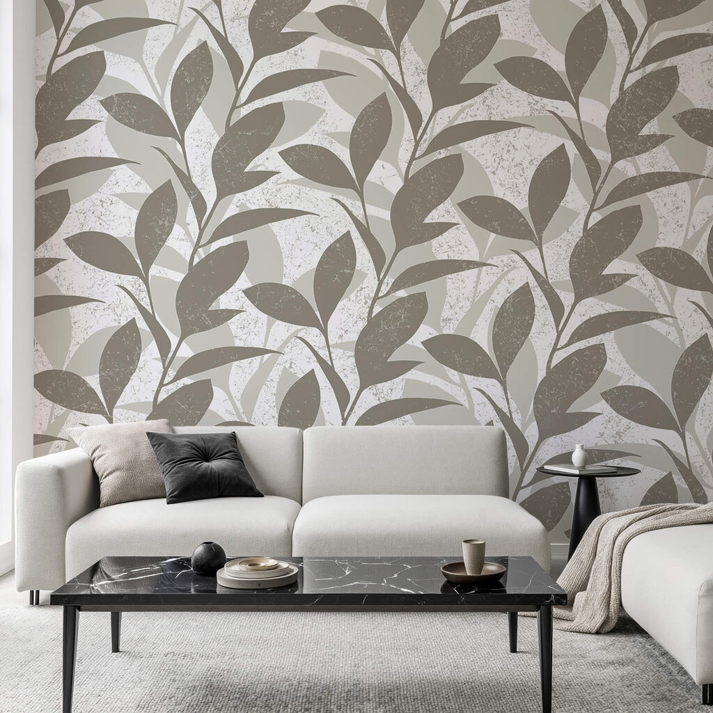 Patrón de hojas sobre fondo blanco Patrón de hojas sobre fondo blanco