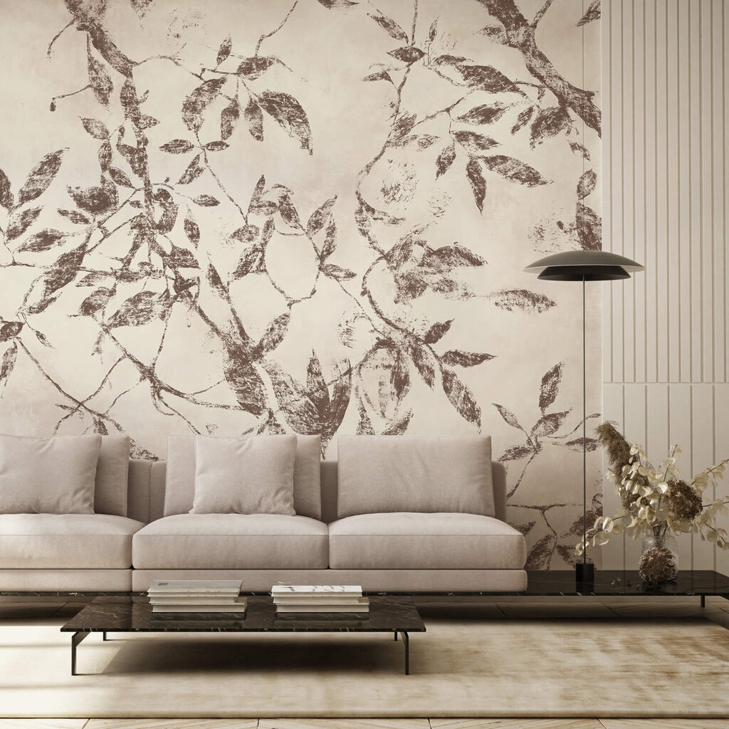 - Delicadas hojas sobre un fondo suave