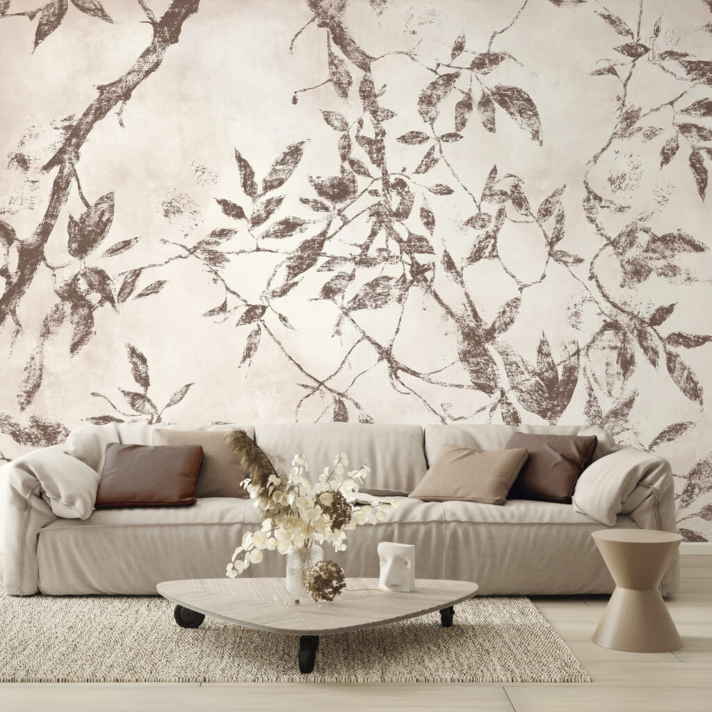 - Delicadas hojas sobre un fondo suave