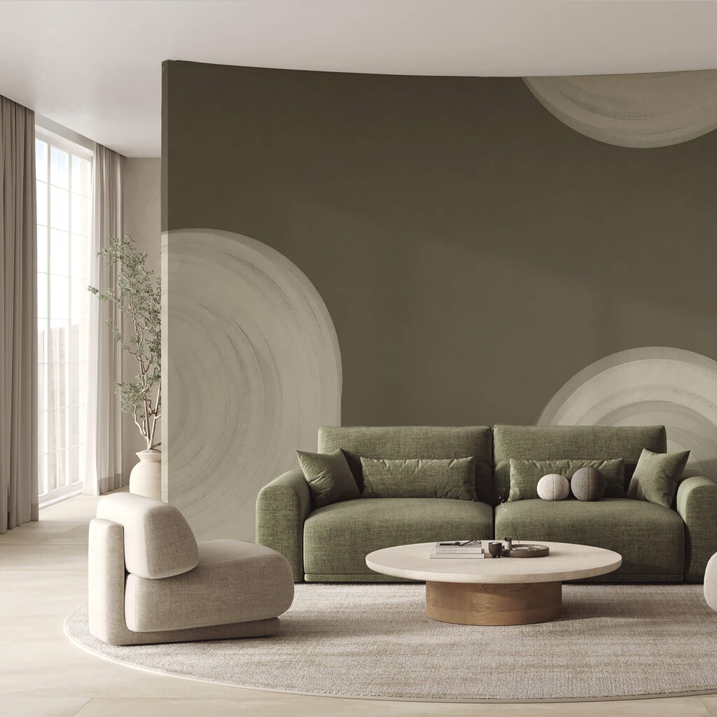 Objeto blanco con remolinos sobre fondo marrón