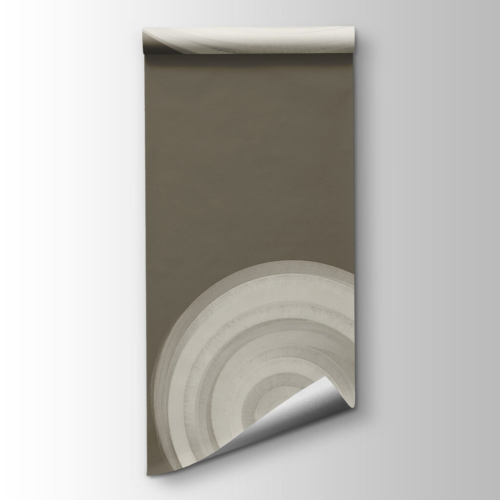 White swirly object on a brown background