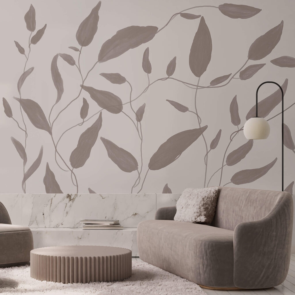 Dibujo de hojas sobre fondo blanco