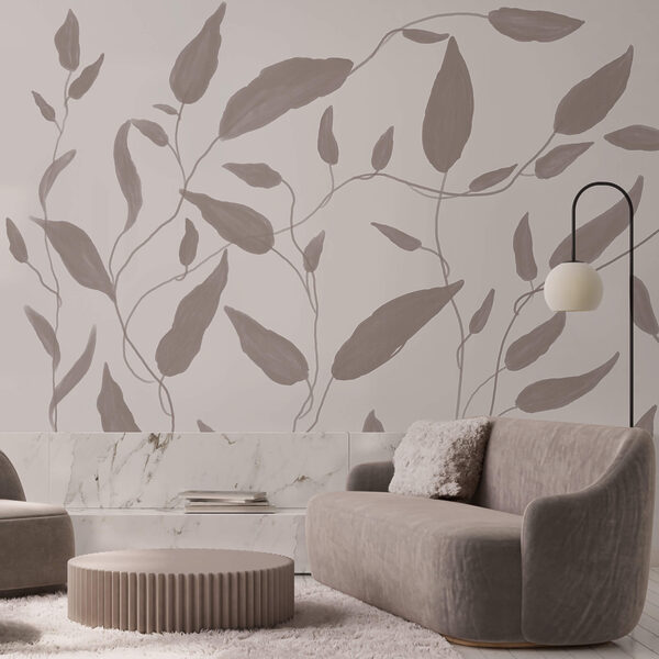 Dibujo de hojas sobre fondo blanco