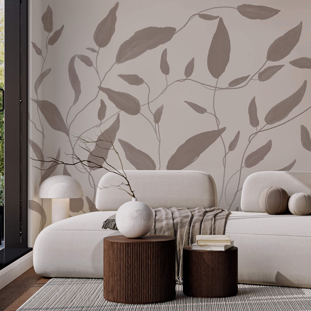 Dibujo de hojas sobre fondo blanco