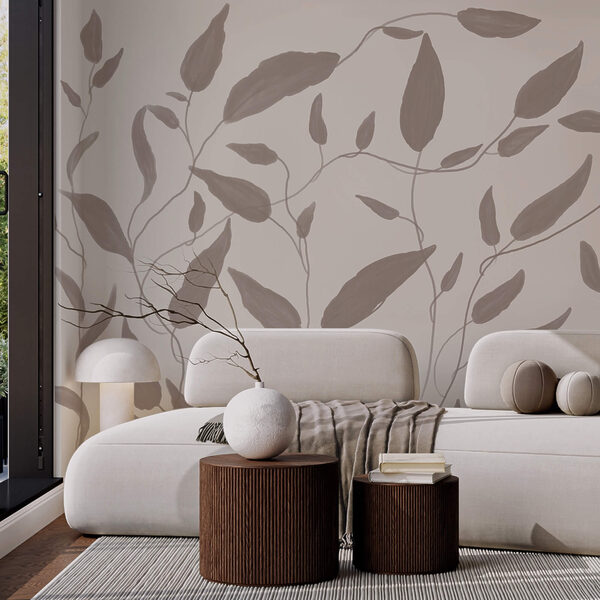 Dibujo de hojas sobre fondo blanco