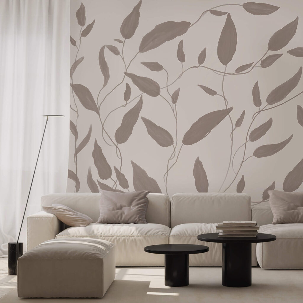 Dibujo de hojas sobre fondo blanco