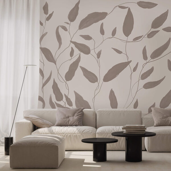 Dibujo de hojas sobre fondo blanco