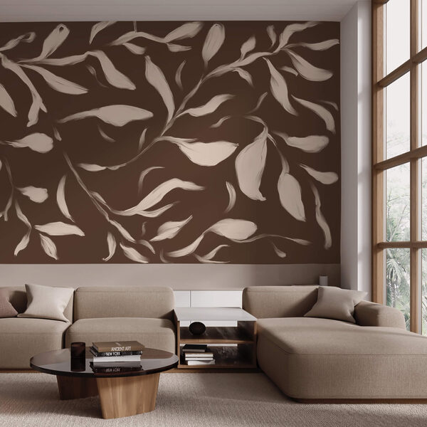 - Hojas susurrantes sobre un fondo marrón