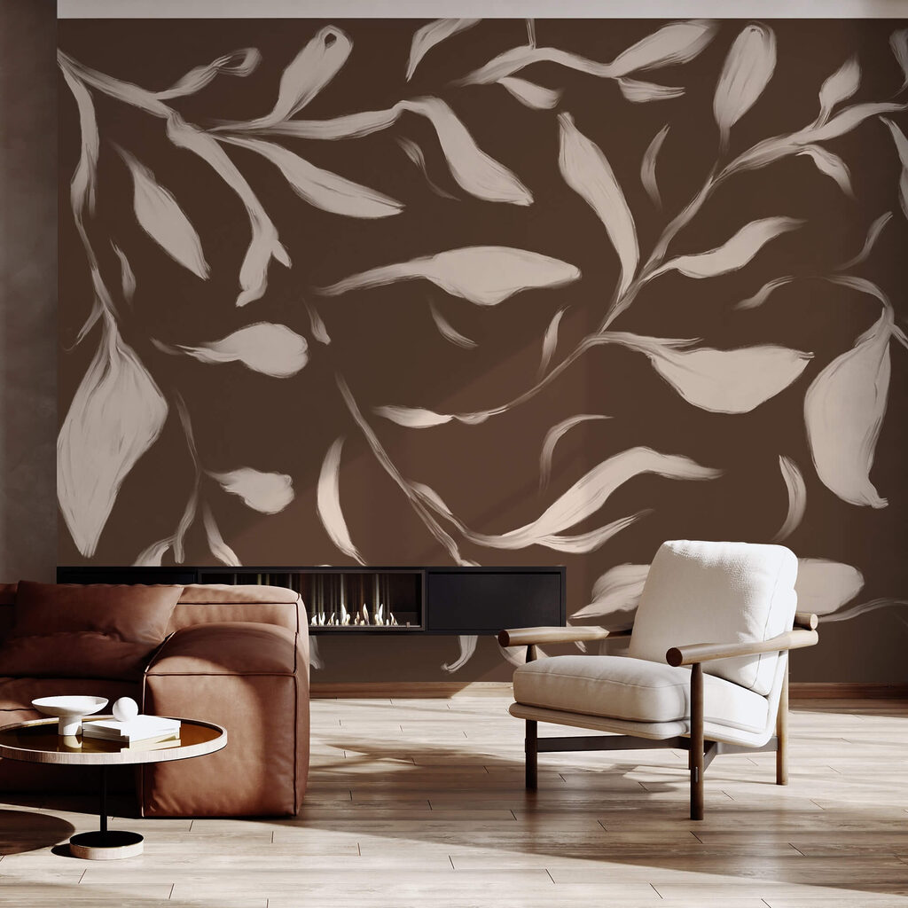 - Hojas susurrantes sobre un fondo marrón