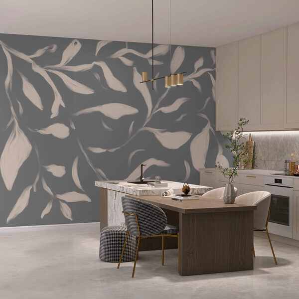 Hojas delicadas sobre un fondo suave