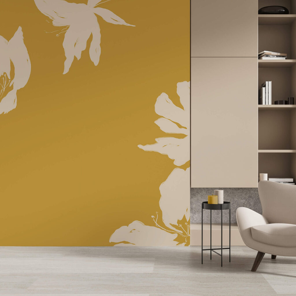 Diseño floral sobre un fondo cálido