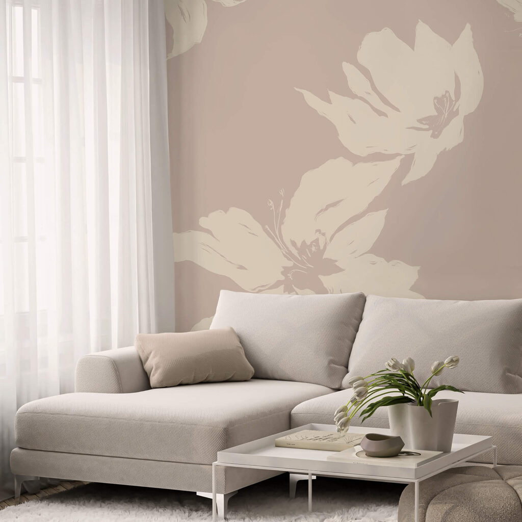 Suaves motivos florales sobre un fondo delicado