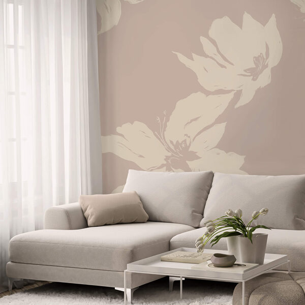 Suaves motivos florales sobre un fondo delicado