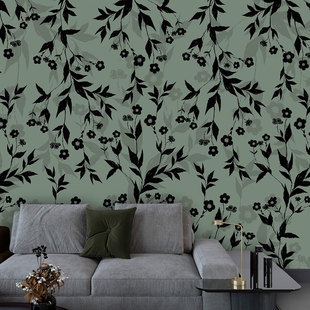 Estampado floral en blanco y negro