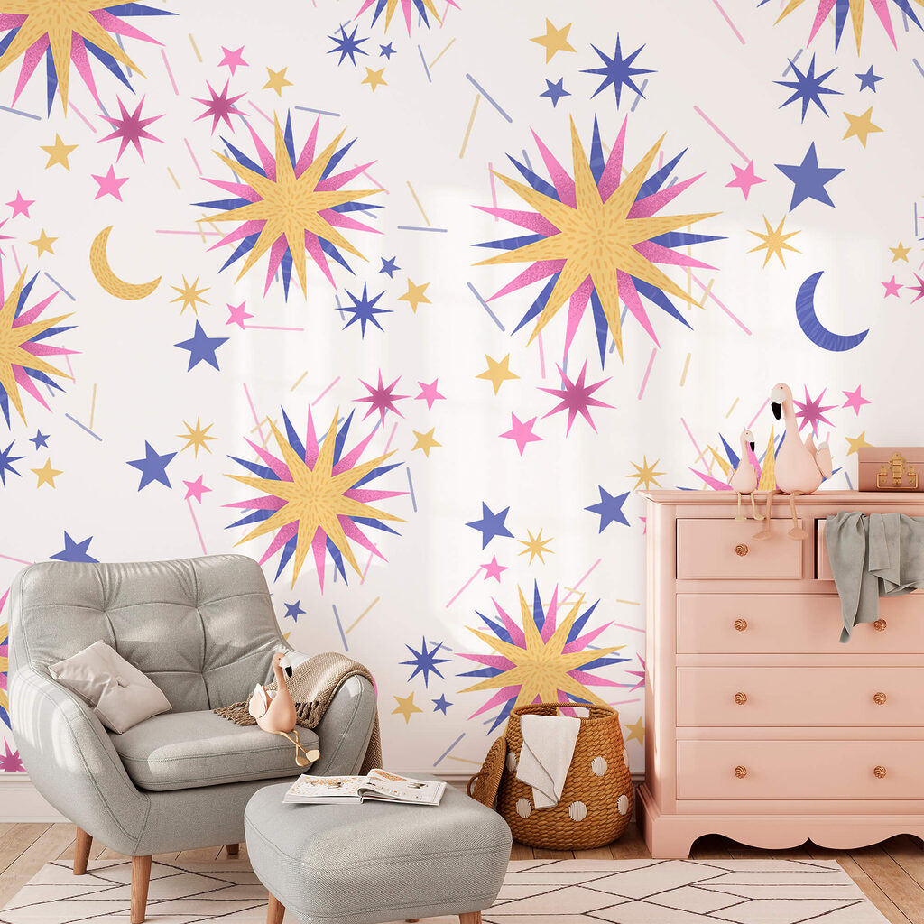 Patrón de estrellas y luna