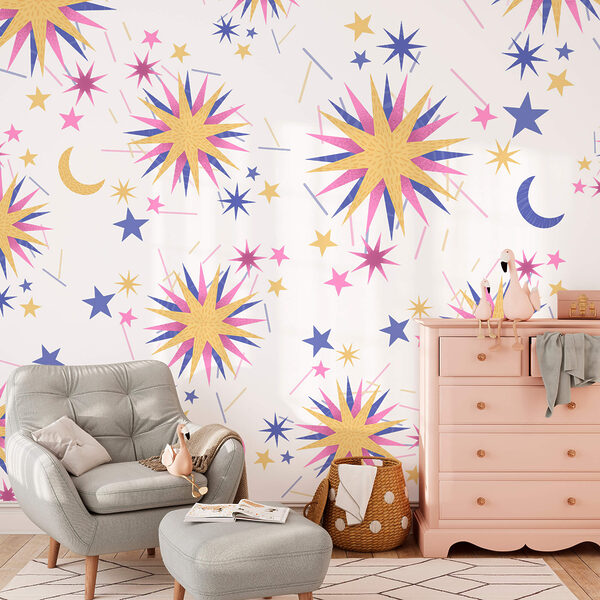 Patrón de estrellas y luna