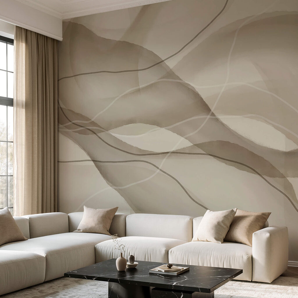 Olas serenas en suaves tonos tierra