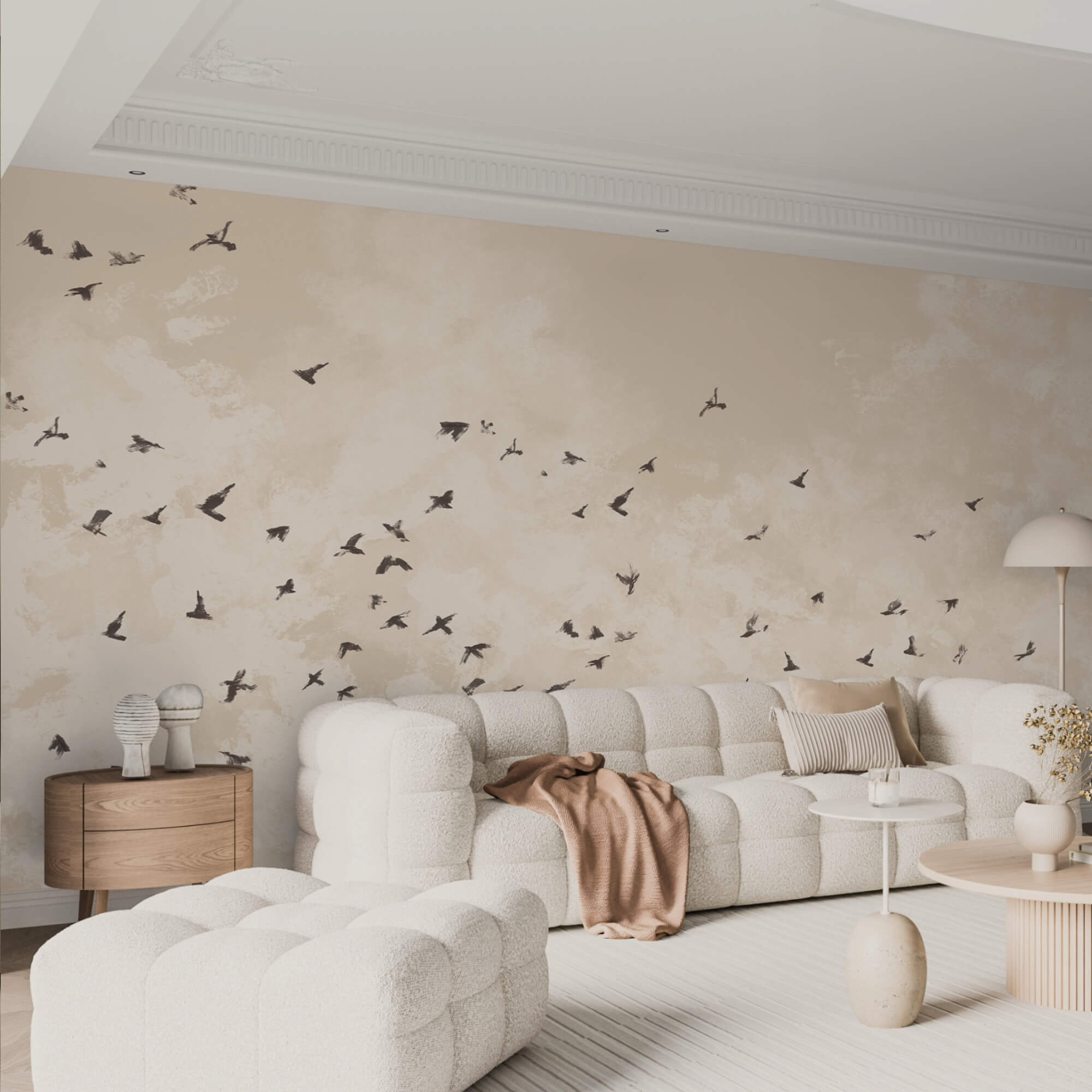 Bandada de pájaros en el cielo