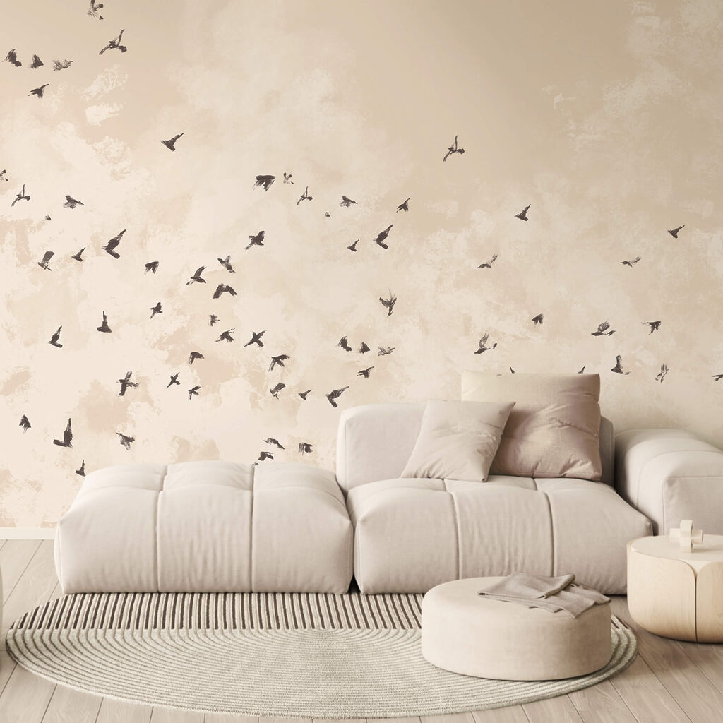 Bandada de pájaros en el cielo