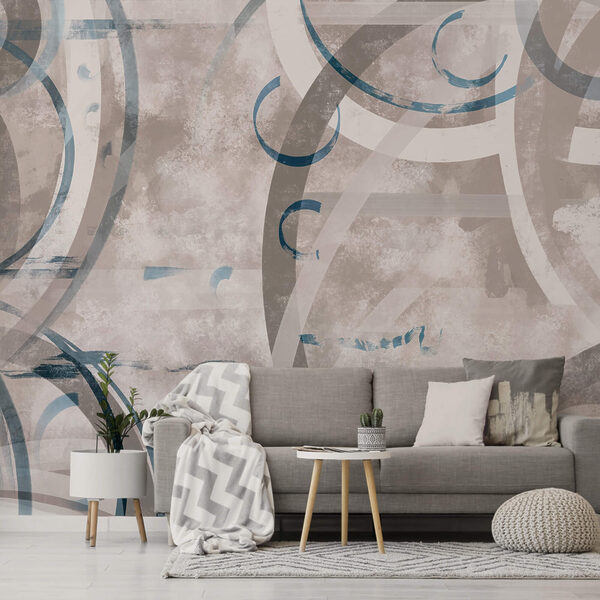 Remolinos y círculos grises y azules