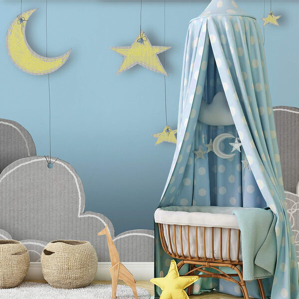 La luna y las estrellas desde las nubes