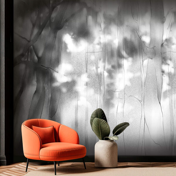 Imagen en blanco y negro de árboles Imagen en blanco y negro de árboles