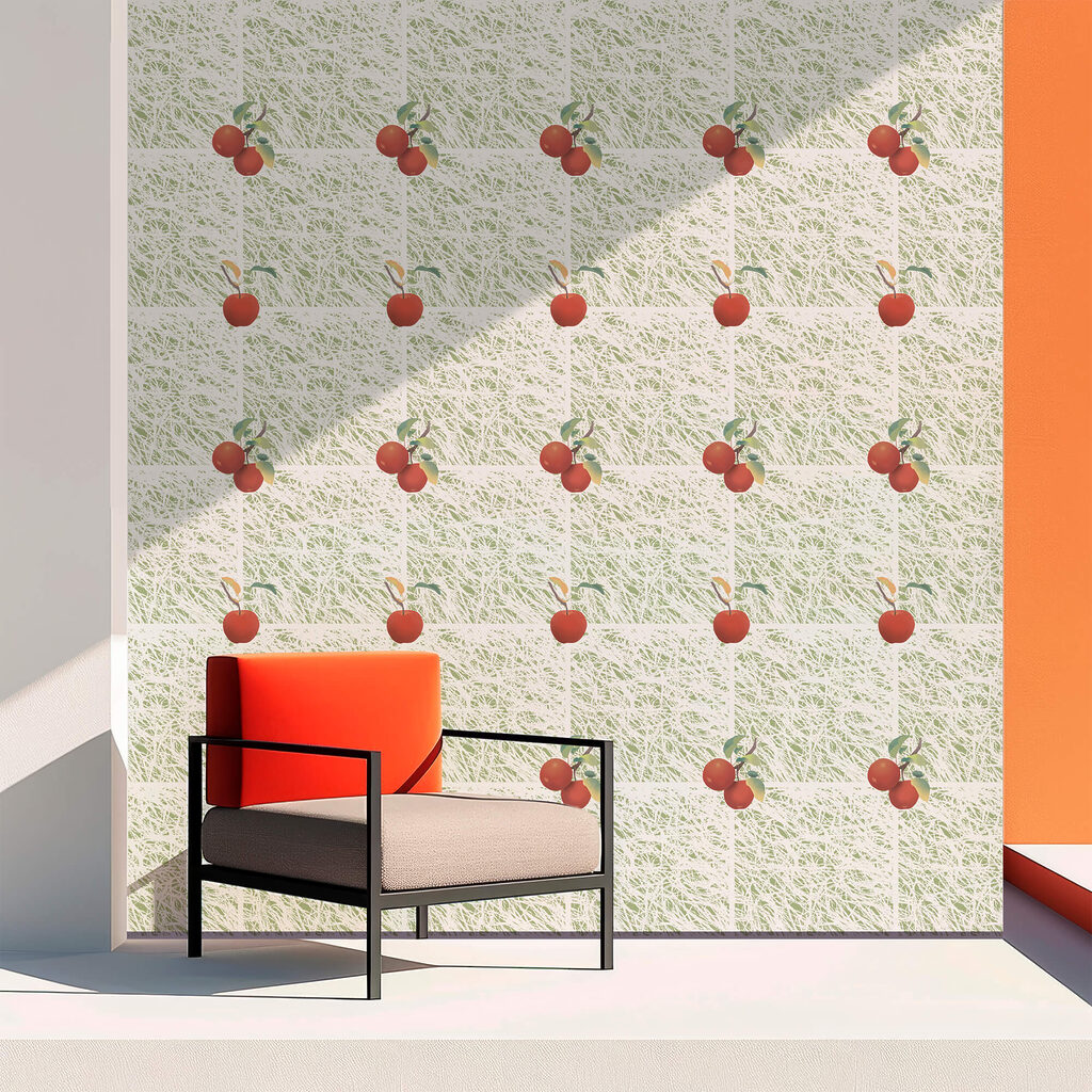 Patrón de manzanas rojas