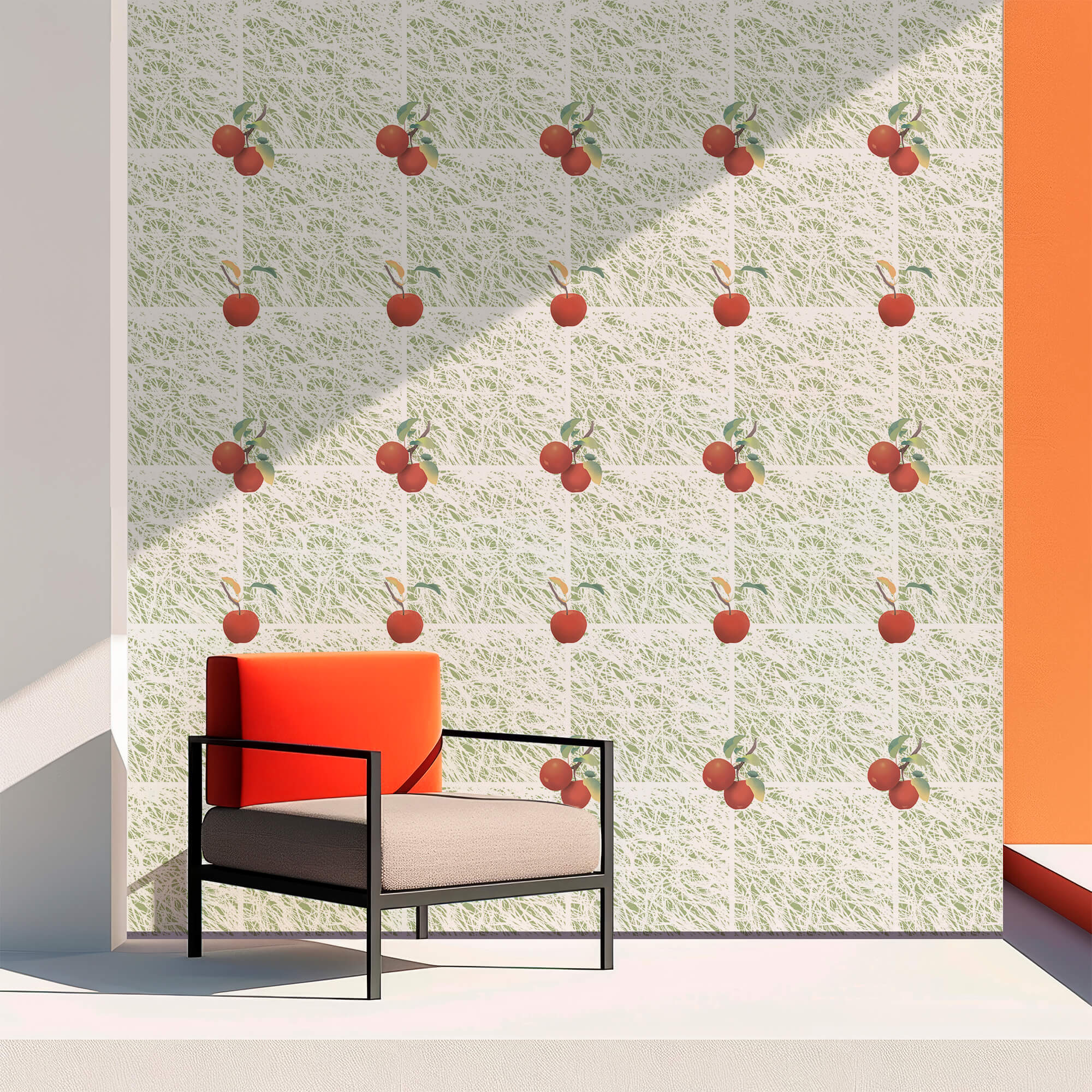 Patrón de manzanas rojas