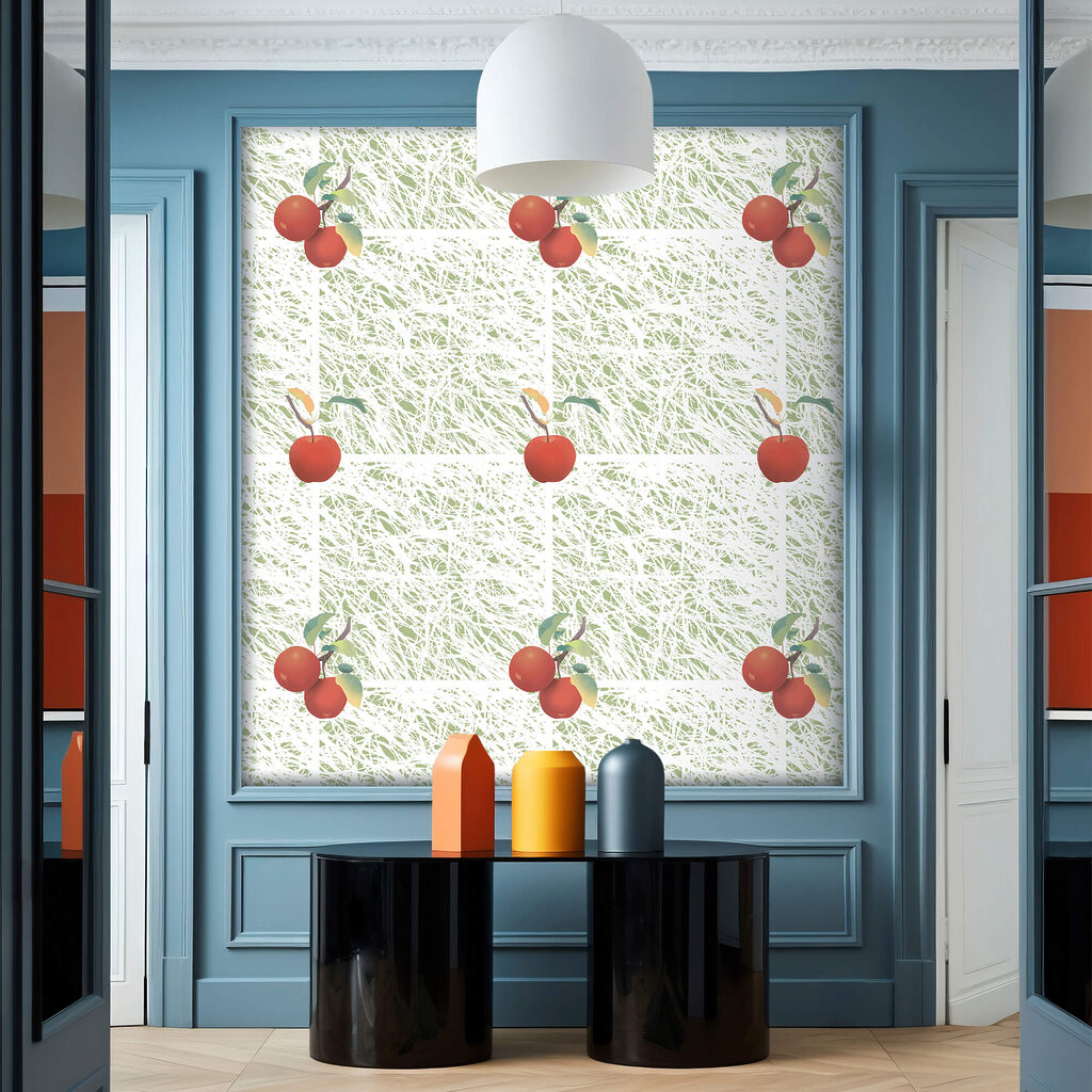 Patrón de manzanas rojas