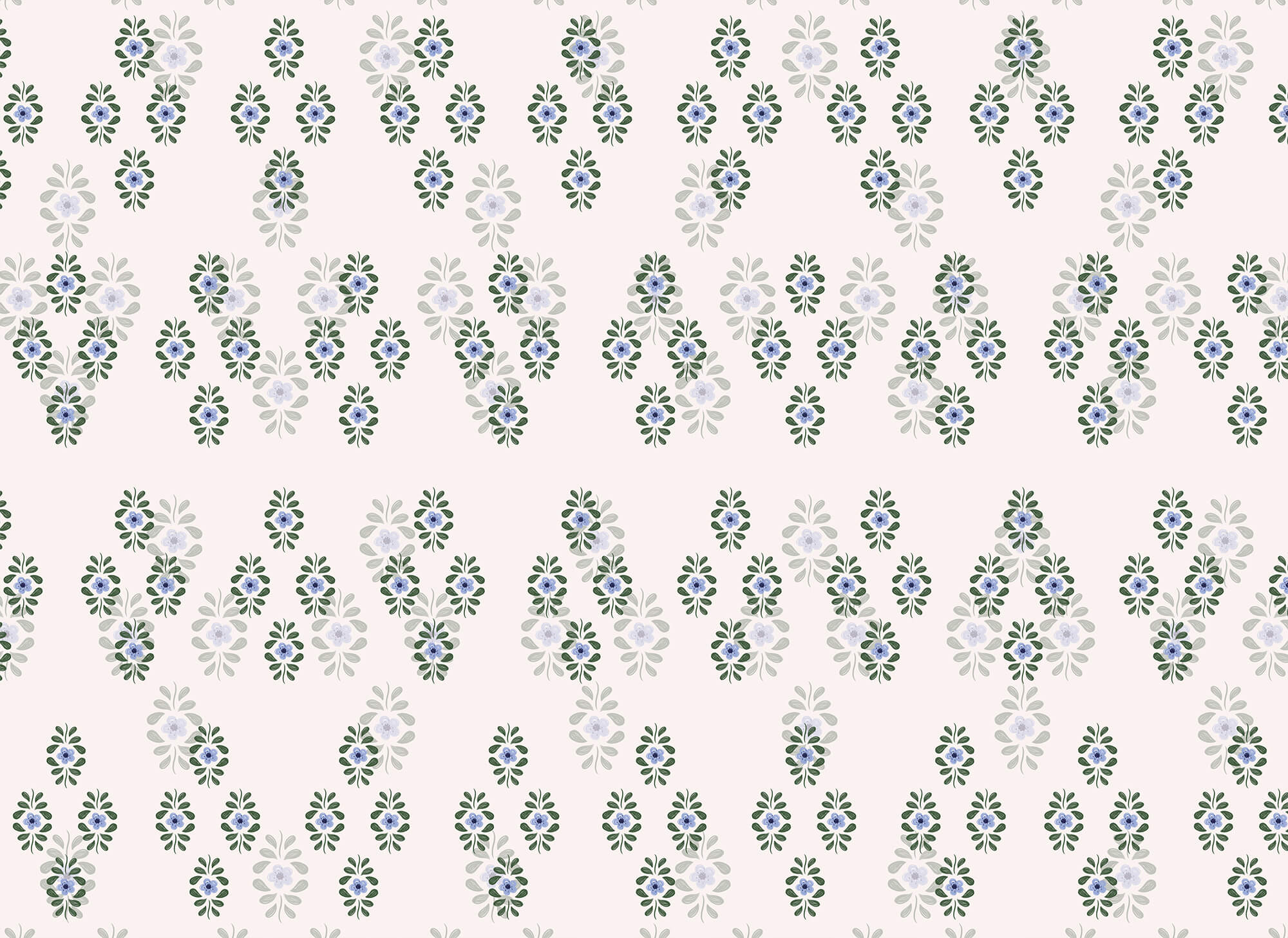 Pattern of blue flowers