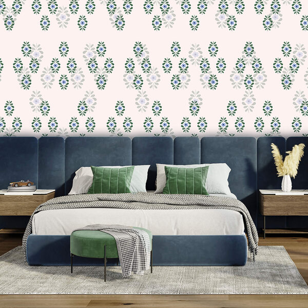 Patrón de flores azules